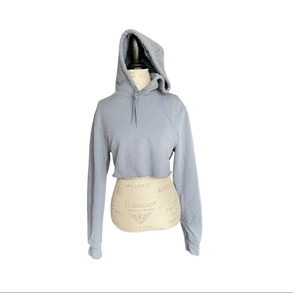 Divided Light Blue Cropped Hoodie